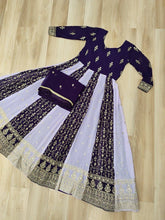 Two coloured panelled anarkali