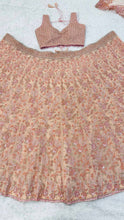 Peach floral pearl Lehenga