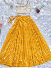 Kids yellow polka zari Indo western Lehenga (1 month - 6 years)