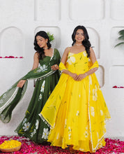 Green strappy floral salwaar kameez