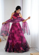 Magenta floral readymade lightweight Lehenga