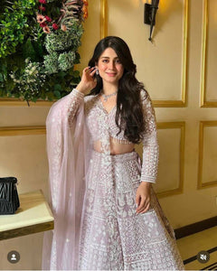 Elegant lilac resham embroidered Lehenga