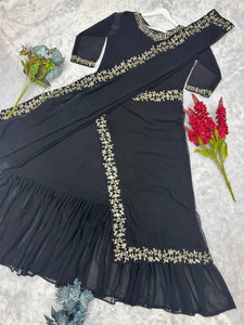 Viral saree gown in black