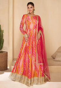 Janisha readymade - pink georgette anarkali