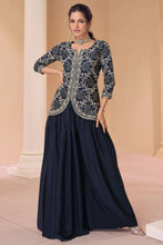Janisha readymade - midnight blue embroidered palazzo