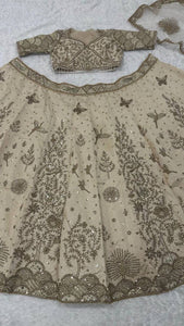 Classic Lehenga - Ivory and gold silk Lehenga