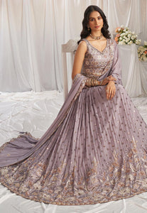 Mauve georgette thread and sequins Lehenga