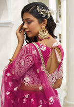 Kelaya collection - dark pink net Lehenga