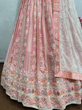 Pastel Lehenga - baby pink and green sequins Lehenga