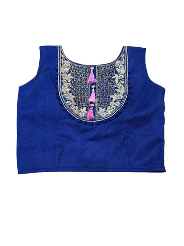 Royal blue and gold blouse