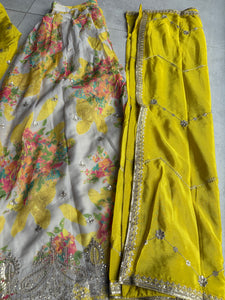 Chinon silk with yellow floral bliss palazzo set