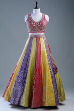Boutique collection - multicolour silk panel Lehenga readymade
