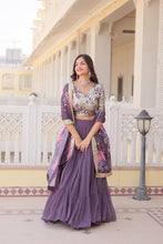 Lavender flaired Lehenga and stylish
