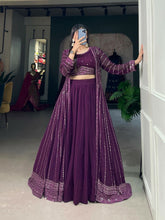 Purple Lehenga with shrug - full readymade