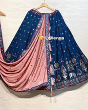 Navy blue elephant Lehenga