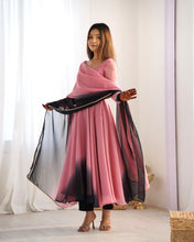 Onion pink shaded anarkali set readymade
