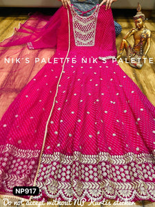 Niks collection -  saavan special leheriya anarkali (plus size too)