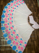 Indo western baby pink floral summery Lehenga with dupatta