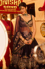 Deep violet Kasturi silk lehenga