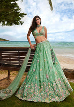 Sea green art silk Lehenga