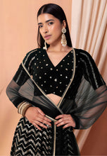 Georgette zigzag sequins lehenga - more colours