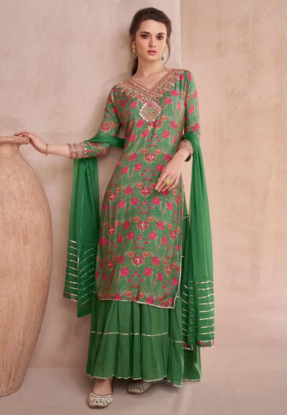 Janisha - Green long top style oufit