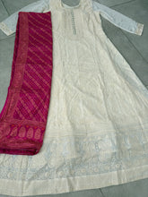White chikankari embroidered anarkali