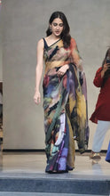 Sara Ali Khan inspired sequins organza colourful saree
