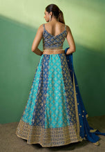 Arna collection - blue panelled georgette Lehenga