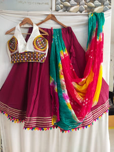 Kutchi work and halter necks readymade chaniya choli