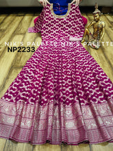 Niks collection - pink and gold banarasi silk anarkali