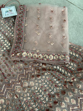Rosegold Net Mirror & Sequins Embroidery