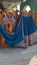 Cornflower blue embroidered Lehenga