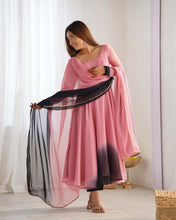 Onion pink shaded anarkali set readymade