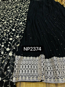 Niks collection - black silk pleated anarkali