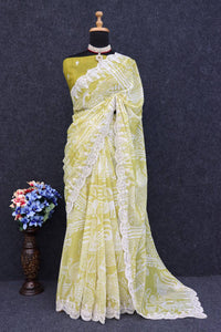 Pastel digital print saree