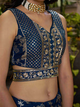 Dove blue dola silk jacquard Lehenga