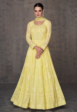 Janisha - readymade pastel yellow georgette anarkali