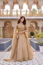 Pure crunchy gold simple Lehenga