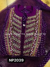 Niks collection - purple geogette crush bandhani anarkali with flair