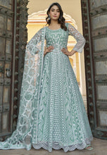 Mint green mirror work anarkali - size 44 & 46