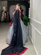Grey and red pure cotton readymade chaniya choli