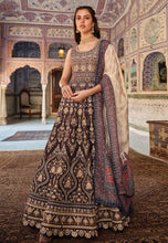 Dola silk Ajrakh print gown in wine