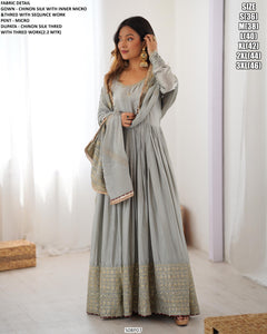 Chinon silk gown readymade