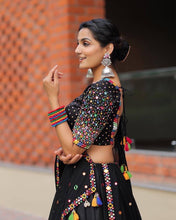 Black and florals Lehenga