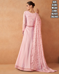 Janisha - Baby pink silk gown