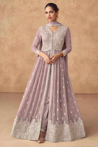 Lilac front slit Anarkali