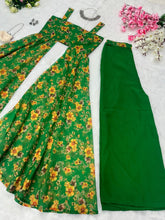 Green digital printed stylish palazzo