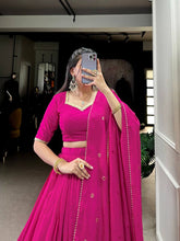Chanderi silk plain pink Lehenga (skirt stitched)