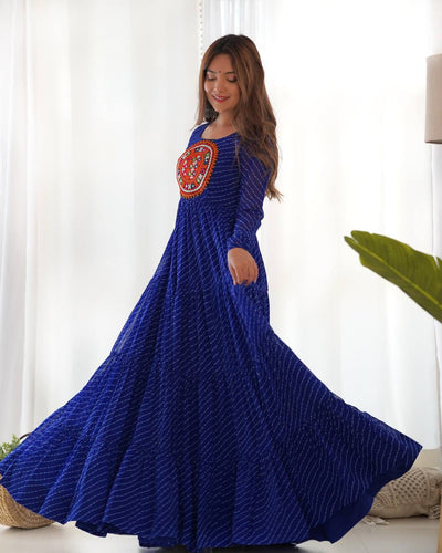 Roya blue leheriya gown